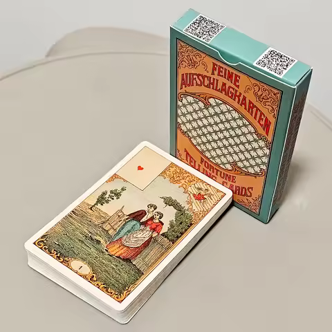 Vintage Antique Destiny Fortune Telling Cards 9*6cm, 32-Card Oracle Deck Le Jeu Du Destin Antique, T