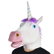 Festive Unicorn Horse Head Mask - Latex Animal Hood for Parties