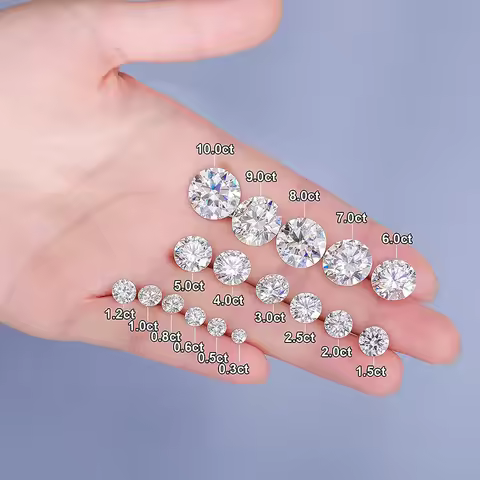 Wholesale D Color Moissanite Loose Stones 0.1-12.0ct VVS1 Certified Moissanite Lab Diamonds Pass Tes