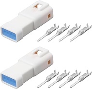 The Lord of the Tools 2pcs IPX7 4 Pin Plug with Crimp Contacts 04T-JWPF-VSLE-S Suitable for Automoti