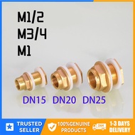 M1/2'' M3/4'' M1'' Water Tank Brass Connector DN 15/20/25 Drainage Connector with Silicone Gasket