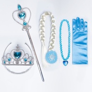 Frozen Elsa Princess Dress Accessories Elsa Crown Elsa Magic Wand Elsa Braids Necklace Gloves Hair A