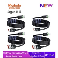 Mcdodo LED Natural Volume Cable 100W 36W PD USB-C to Lightning Fast Charging Cables CA-565 200 210 6