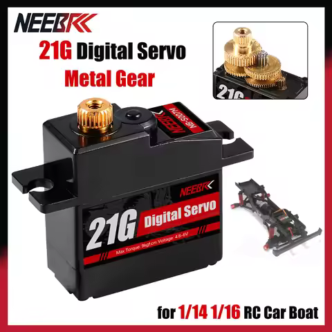 NEEBRC 21G Waterproof Digital Mini Servo Metal Gear for 1/14 1/16 1/18 RC Car Drone Boat Hyper Go MN