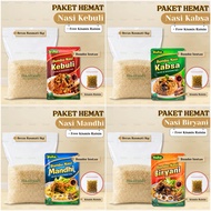 PAKET BASMATI + KISMIS + BUMBU NUHA PAKET HEMAT BERAS BASMATI 1 KG BUMBU INSTANT KEBULI BRIYANI KABS