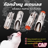 C&F 1/2" Pig Faucet Water-Eating Pork Kiss Genuine Stainless Steel Durable Rust-Free Drinking