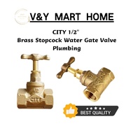 【READY STOCK】CITY 1/2" Brass Stopcock/Water Stopcock/Stopcock Tembaga