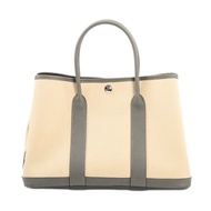 【二手】愛馬仕 Garden Party TPM 手提包，Toile Military/Negonda Ecru 帆布