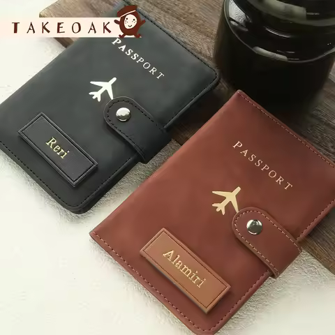Takeoak Personalized Name Passport Holder Credit Card Wallet Leather Passport Book Suede Passport Co