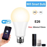 Tenchamp WIFI Smart Bulb E26 B22 9W RGB Bulb Home Intelligent Voice Control Smart Light