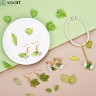 ABABIT 30pcs Green Transparent Leaf Shape Beads, Leaf Shape Transparent Green Acrylic Leaf Beads, Gr