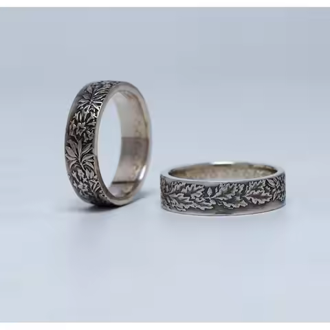 Swiss Franc Handmade Coin Altered Rings for Women and Men Retro Snowflake Pattern Creative Personali