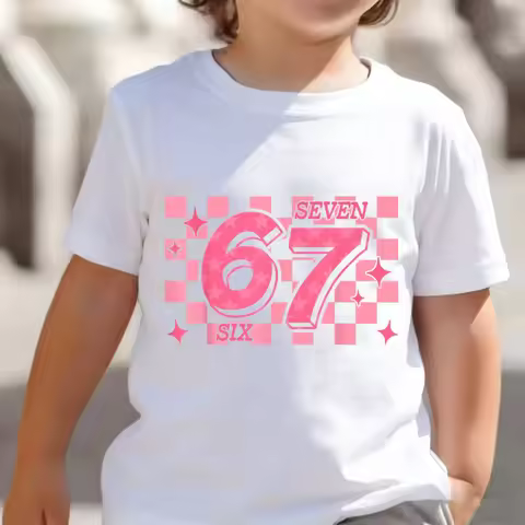 67 Six Seven Italian Brain Rot Math Joke T-Shirt Funny Casual Short Sleeve Round Neck Tops Summer Co