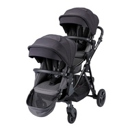 [Unilove] DLXtour Single to Double Convertible Baby Twin Stroller Complete Set | Newborn to 22kg- Jet Black / Wild Rose