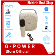 G-POWER SPEAKER KAROKE BLUETOOTH GS-65 HERO SUARA MANTUL DENGAN TWS INTERKONEKSI USB & MEMORY CARD F