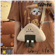 DAPHNE Japanese Kawaii Bag, Plush Large Capacity Cartoon Rice Ball Plush Shoulder Bags, Resistant To Dirt Soft Washable Women Crossbody Bags