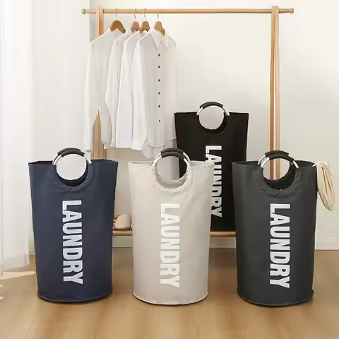 Oxford Fabric Foldable Laundry Basket Large-capacity Storage Bag with Comfortable Handle Folding Lau