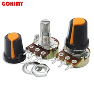 【Hot item】 1Set WH148 3Pin 15mm Rotary Potentiometer Orange B1K B2K B5K 10K 20K 50K 100K 250K 500K 1