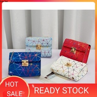 SM1 Women Colorful Line Rhombus Sling Handbag Beg Tangan Bag Shoulder Wanita女士彩色线条菱形吊带手提包