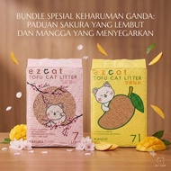 Ez Cat - Bundle 2 PCS 7L Tofu Cat Litter / Tofu Cat Liter Sakura Variant mango