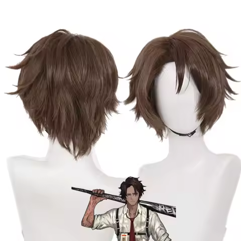 Men Game Limbus Company Heathcliff Short Brown Hair Cosplay Wig