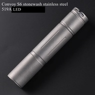 Convoy S6 Flashlight Stonewash Stainless Steel With 519A LED Floodlight 18650 Torch Camping Hiking L