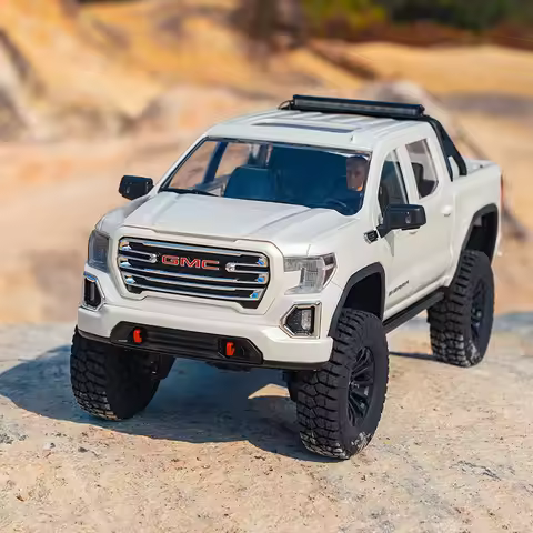 Fms Fcx18 1:18 Gmc Sierra 2019 White Brushless Remote Control Off Road Climbing Vehicle Pickup With 