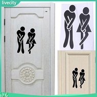 {livecity} Cute Man Woman Washroom Toilet WC Bathroom Wall Door Sticker DIY Home