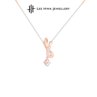 Lee Hwa Jewellery Rose Gold Ribbon Dangle Necklace