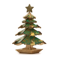 Jigzle Seasonal Christmas Tree Coloured 3D Wooden Puzzle. Christmas Gift Exchange Idea.