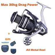 Reel Cover Gift+Max 30KG Drag Power ALL Metal Spinning Reel Saltwater sea Fishing Reel Lure Bait Casting Anchor Wheel Long Shot SSG 2000/3000/4000/5000/6000/7000