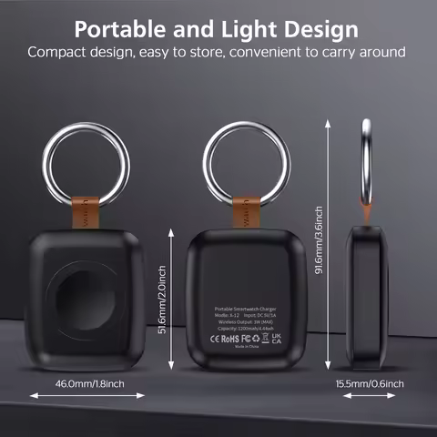 Portable Wireless Watch Charger Type C 8pin Two interfaces For Apple Watch S9 8 7 6 5 4 3 2 1 SE Ult