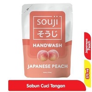 Souji Antibacterial Hand Soap – Japanese Peach Refill 375ml | Gentle Liquid Hand Wash with Fruity Fr