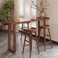Silent Style Solid Wood Bar Table Chair B & B Simple High Table Household Restaurant Island Table Lo