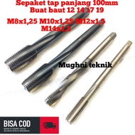 100mm long handtap tap package for 12 14 17 19 m8x1.25 M10x1.25 M12x1.25 M12x1.25 M14x1.5
