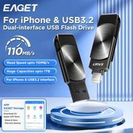 1T/512GB/256GB/128GB/64GB/32GB Dual Interface USB Flash Drive, USB 3.2 And Lightning Port, Portable 