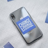 藍色英文手機套 適用iPhone和安卓手機的透明防摔殼