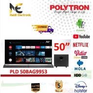 Polytron Pld 50Bag9953 Smart Android Tv 50Inch Led Tv Plus Soundbar