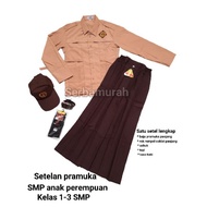 School uniform, girls' junior high school scout uniform, long shirt, long ruffled skirt