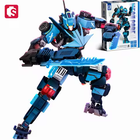 SEMBO BLOCK Robot Transformation Series Building Blocks Kits MOC Sports Car Transforming Mecha Combi