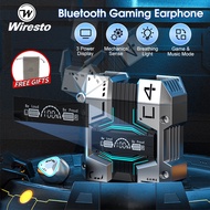 Wiresto Wireless Bluetooth Headphones Mechanical Digital Display Wireless Bluetooth V5.3 Headset E-Sports Wireless Bluetooth Headset LED Display Hi-fi Stereo Sound Sports Gaming Bluetooth Headset 