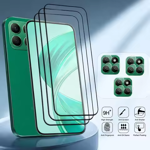 3+3PCS Camera Lens Screen Protector For Honor X8c X7 X7b 5G (50 MP) X7d 4G X6 Tempered Glass For Hon