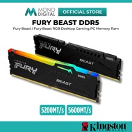 KINGSTON FURY BEAST / FURY BEAST RGB DDR5 DESKTOP GAMING PC RAM CL40 DIMM MEMORY RAM (5200MT/s) (560