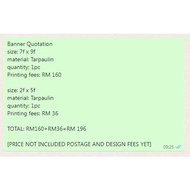 Banner 2'x5' and 7'x9' Taupalin each 1pc