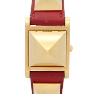 【二手】愛馬仕 HERMES 手錶 Medor ME1.201 白色鍍金（GP）皮錶帶 Medor 女士二手 A