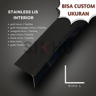 SIKU LIST ELBOW L BLACK MIRROR / HAIRLINE 0.8MM THICKNESS 3 METERS LENGTH STAINLESS SS 201 | BLACK L