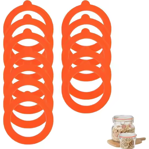 12-Pack Silicone Replacement Seals for Kilner Jars - Sturdy, Soft & Elastic Gaskets for Food Freshne