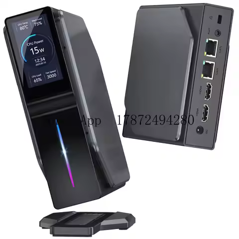 S1 RGB Mini PC M.2 SSD Computer Alder Lake N150 Gaming Mini Computer LD Screen Vertical Tower