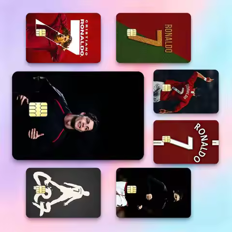 Football superstar C - Cristiano Ronaldo CR7 Credit Card HD Stickers Game Card Decal Small Chip Wate
