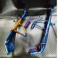 Universal Side Stand Tongkat Motor Tiga Segi Spring Titanium EX5 RXZ Y15 Y16 RSX Panjang Tinggi Heav